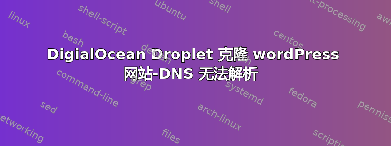 DigialOcean Droplet 克隆 wordPress 网站-DNS 无法解析 