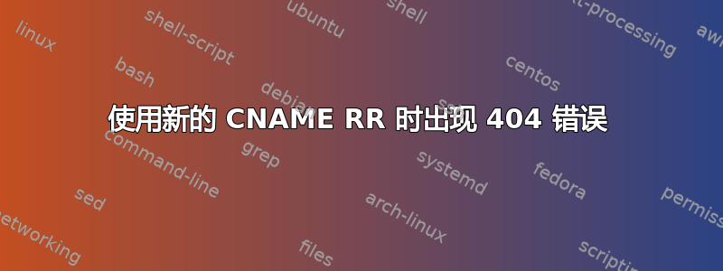 使用新的 CNAME RR 时出现 404 错误