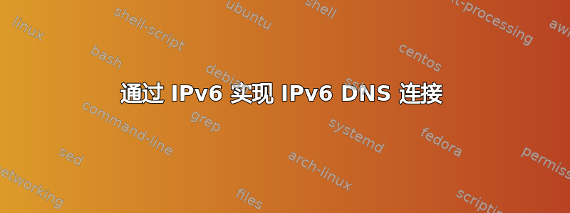 通过 IPv6 实现 IPv6 DNS 连接