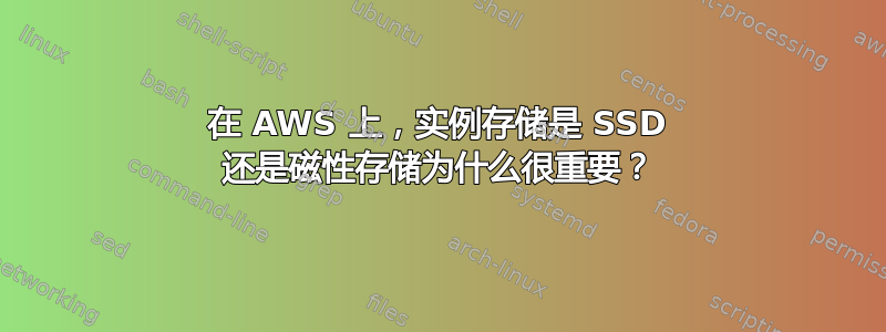 在 AWS 上，实例存储是 SSD 还是磁性存储为什么很重要？