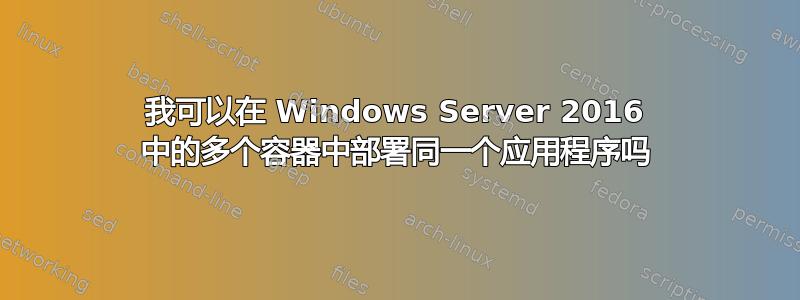 我可以在 Windows Server 2016 中的多个容器中部署同一个应用程序吗