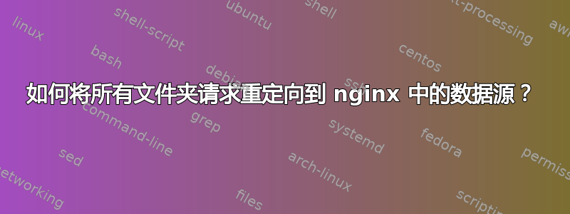 如何将所有文件夹请求重定向到 nginx 中的数据源？