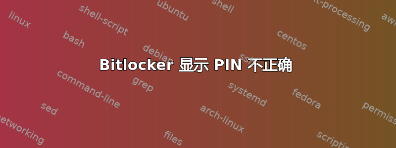 Bitlocker 显示 PIN 不正确