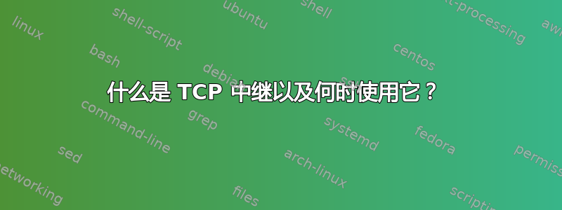 什么是 TCP 中继以及何时使用它？ 