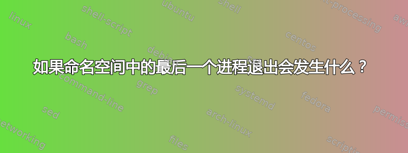 如果命名空间中的最后一个进程退出会发生什么？