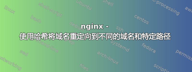 nginx - 使用哈希将域名重定向到不同的域名和特定路径