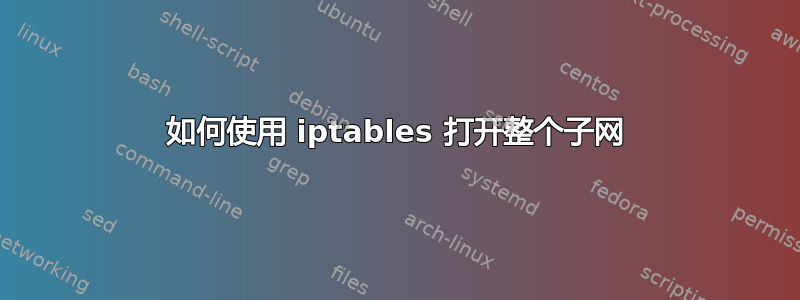 如何使用 iptables 打开整个子网