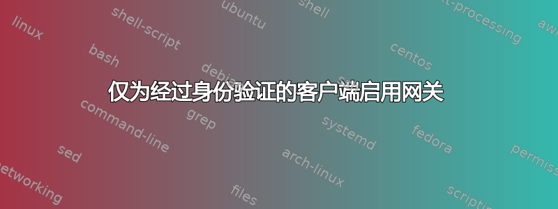 仅为经过身份验证的客户端启用网关