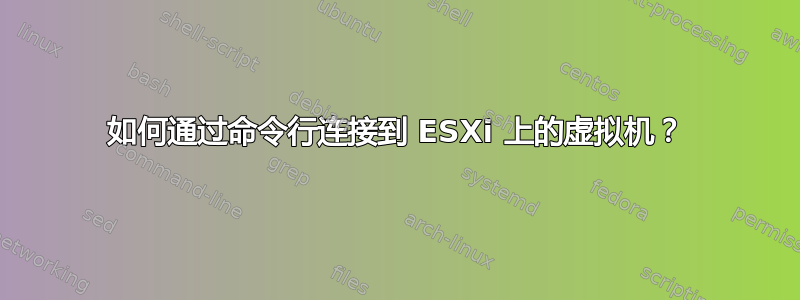 如何通过命令行连接到 ESXi 上的虚拟机？