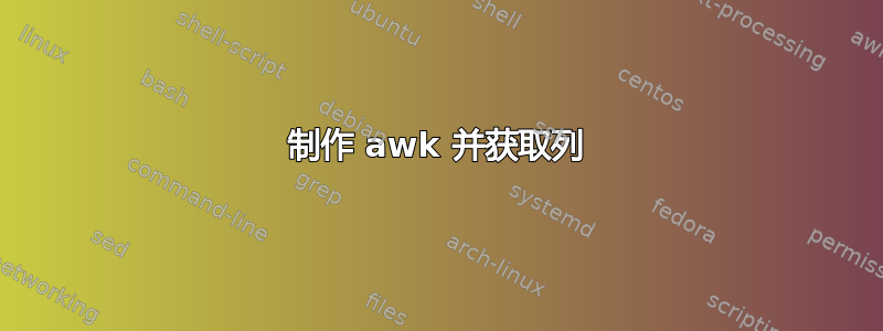 制作 awk 并获取列