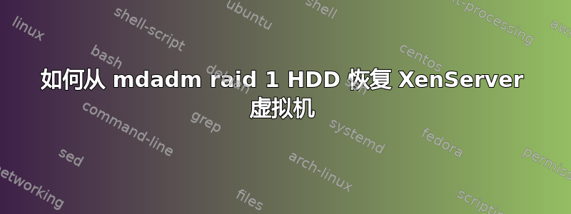 如何从 mdadm raid 1 HDD 恢复 XenServer 虚拟机