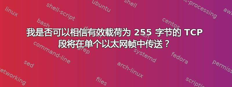 我是否可以相信有效载荷为 255 字节的 TCP 段将在单个以太网帧中传送？