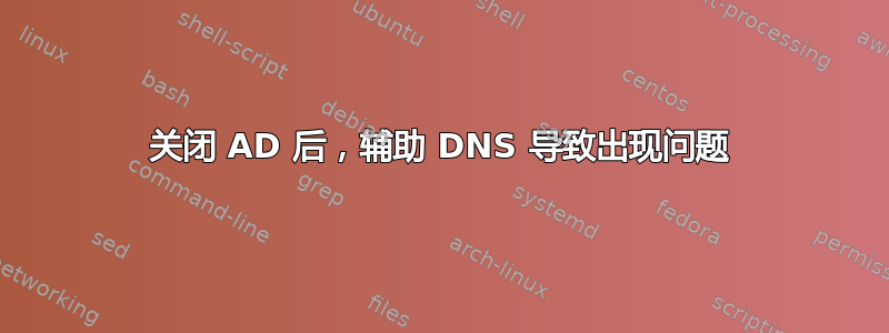 关闭 AD 后，辅助 DNS 导致出现问题