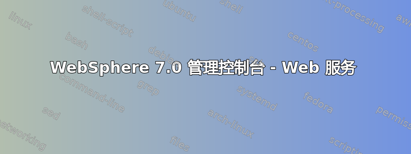 WebSphere 7.0 管理控制台 - Web 服务