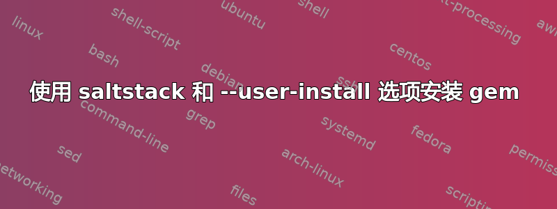 使用 saltstack 和 --user-install 选项安装 gem