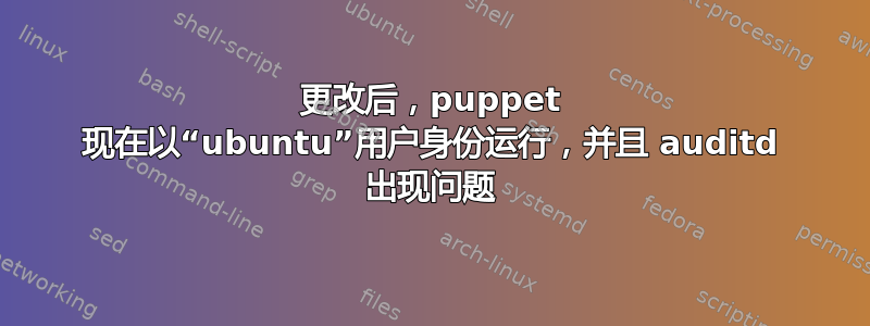 更改后，puppet 现在以“ubuntu”用户身份运行，并且 auditd 出现问题