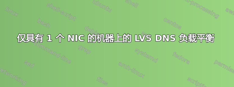 仅具有 1 个 NIC 的机器上的 LVS DNS 负载平衡