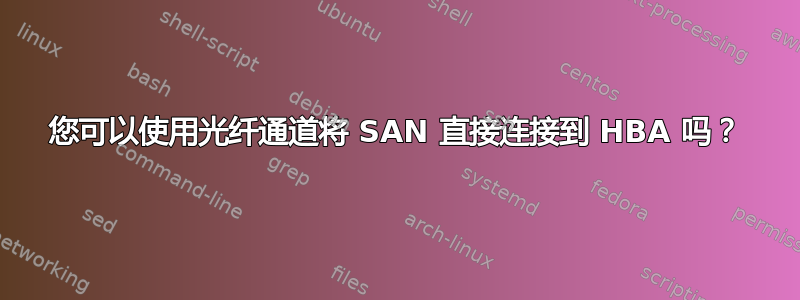 您可以使用光纤通道将 SAN 直接连接到 HBA 吗？