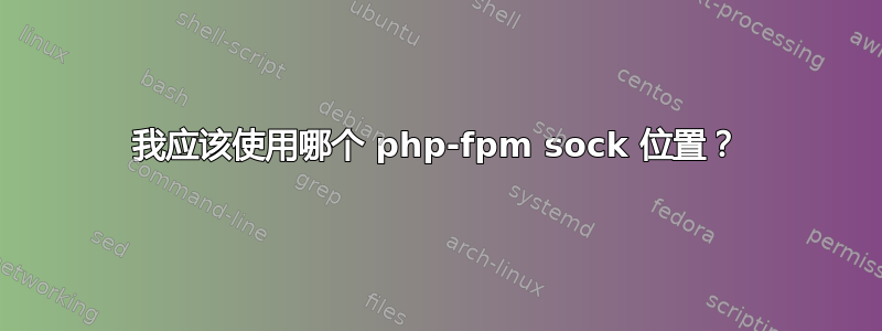 我应该使用哪个 php-fpm sock 位置？