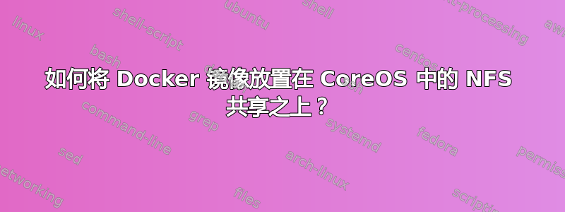 如何将 Docker 镜像放置在 CoreOS 中的 NFS 共享之上？