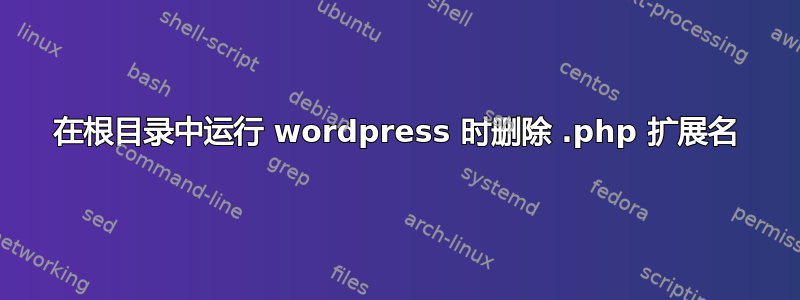 在根目录中运行 wordpress 时删除 .php 扩展名