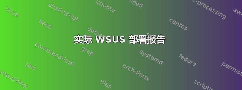 实际 WSUS 部署报告