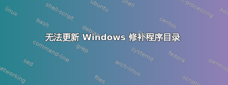 无法更新 Windows 修补程序目录