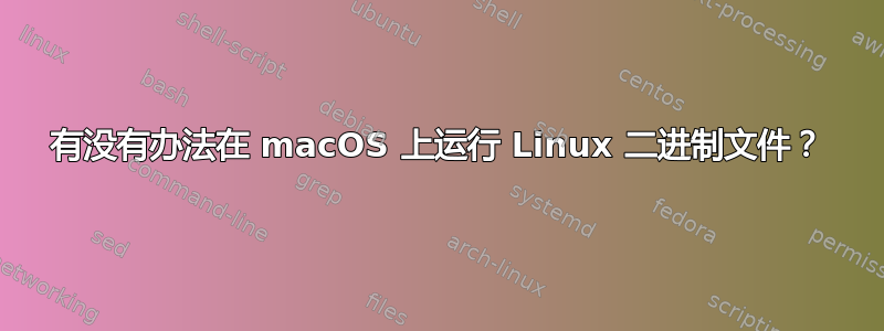 有没有办法在 macOS 上运行 Linux 二进制文件？