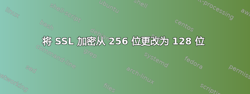 将 SSL 加密从 256 位更改为 128 位