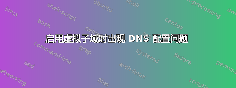 启用虚拟子域时出现 DNS 配置问题