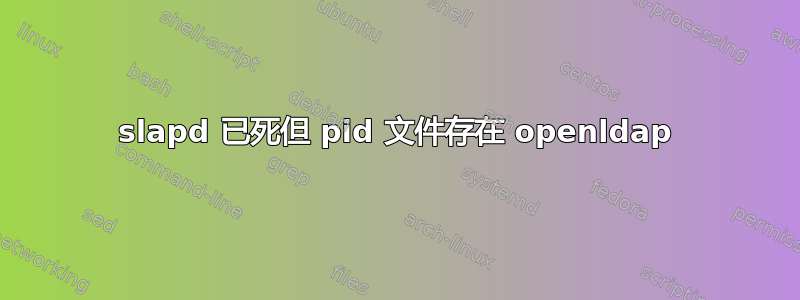 slapd 已死但 pid 文件存在 openldap