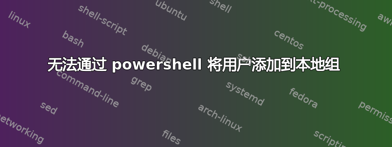 无法通过 powershell 将用户添加到本地组