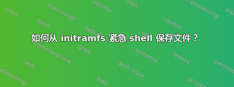 如何从 initramfs 紧急 shell 保存文件？