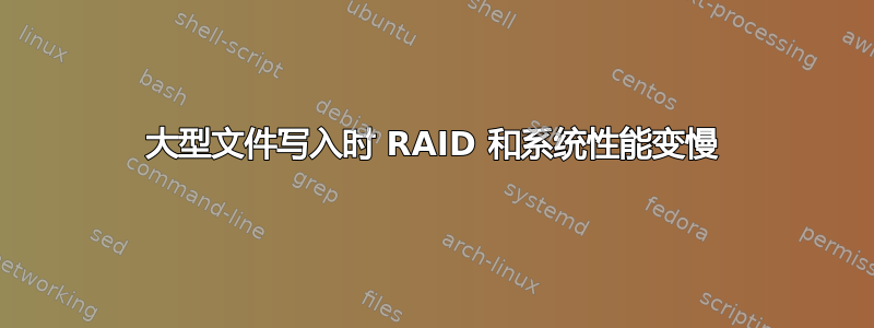 大型文件写入时 RAID 和系统性能变慢