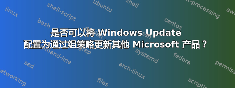 是否可以将 Windows Update 配置为通过组策略更新其他 Microsoft 产品？