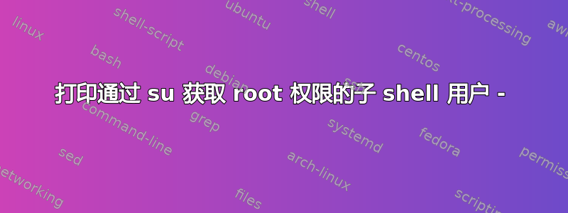 打印通过 su 获取 root 权限的子 shell 用户 -