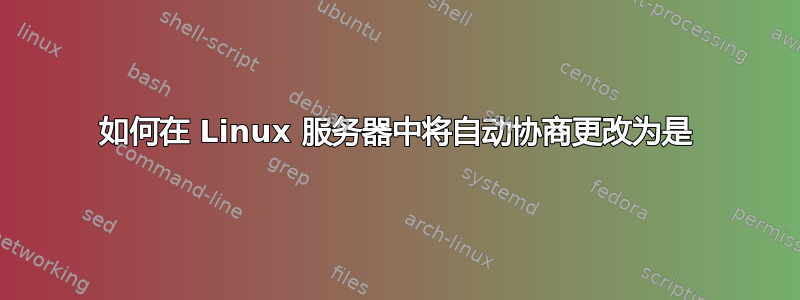 如何在 Linux 服务器中将自动协商更改为是