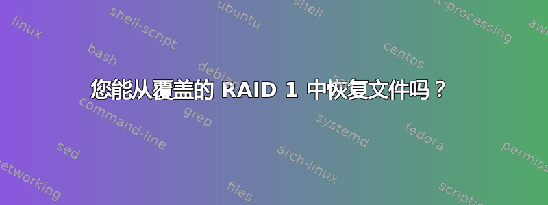 您能从覆盖的 RAID 1 中恢复文件吗？