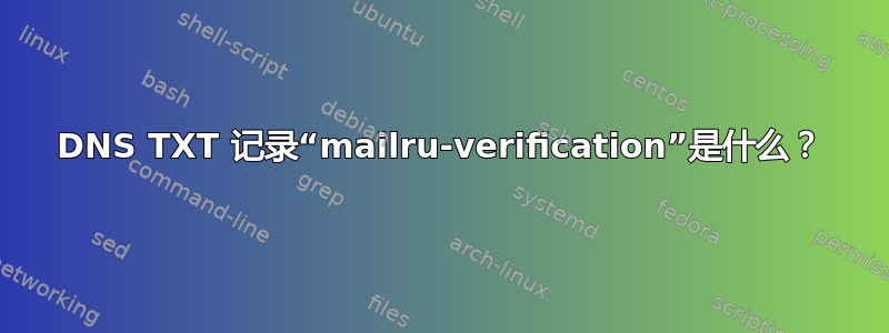 DNS TXT 记录“mailru-verification”是什么？