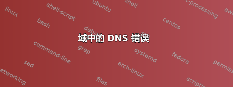 域中的 DNS 错误 