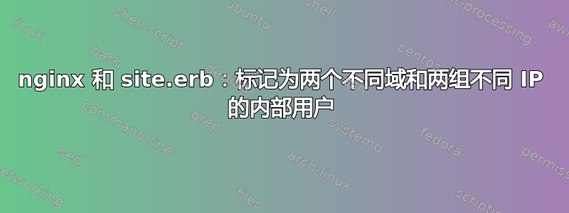 nginx 和 site.erb：标记为两个不同域和两组不同 IP 的内部用户