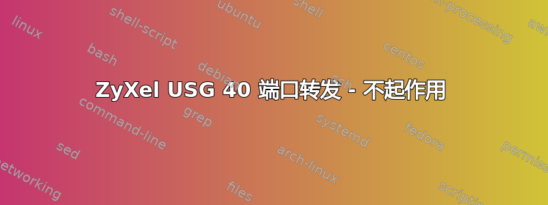 ZyXel USG 40 端口转发 - 不起作用