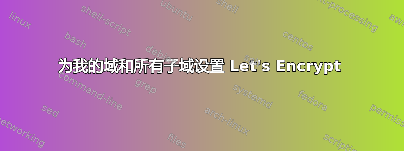 为我的域和所有子域设置 Let's Encrypt