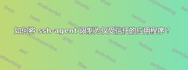 如何将 ssh-agent 限制为仅受信任的应用程序？