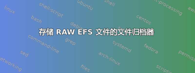 存储 RAW EFS 文件的文件归档器