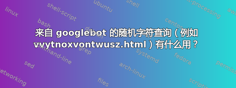 来自 googlebot 的随机字符查询（例如 vvytnoxvontwusz.html）有什么用？