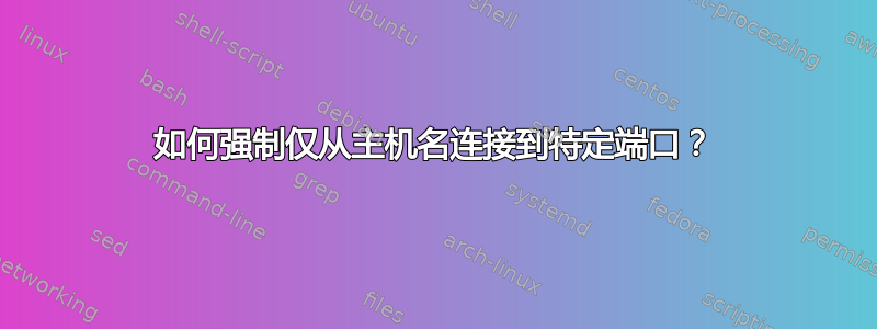 如何强制仅从主机名连接到特定端口？