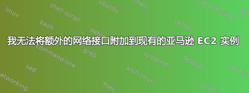 我无法将额外的网络接口附加到现有的亚马逊 EC2 实例