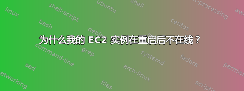 为什么我的 EC2 实例在重启后不在线？