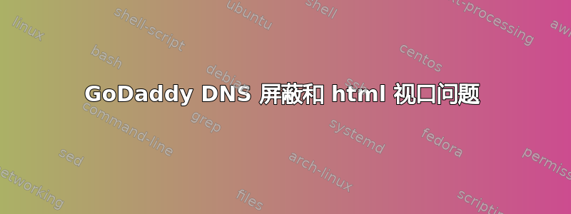 GoDaddy DNS 屏蔽和 html 视口问题